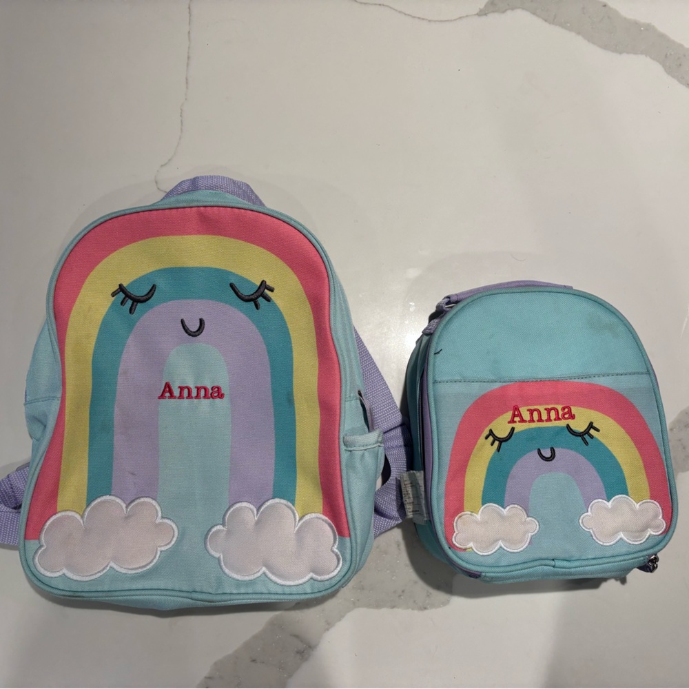 “Anna” Rainbow Toddler Backpack and Lunch Bag
